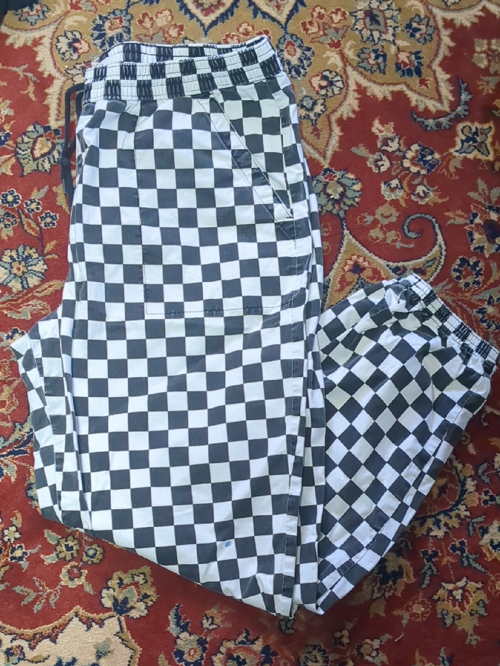 Vans Black and White Checkered Jogger Pants Size Xl